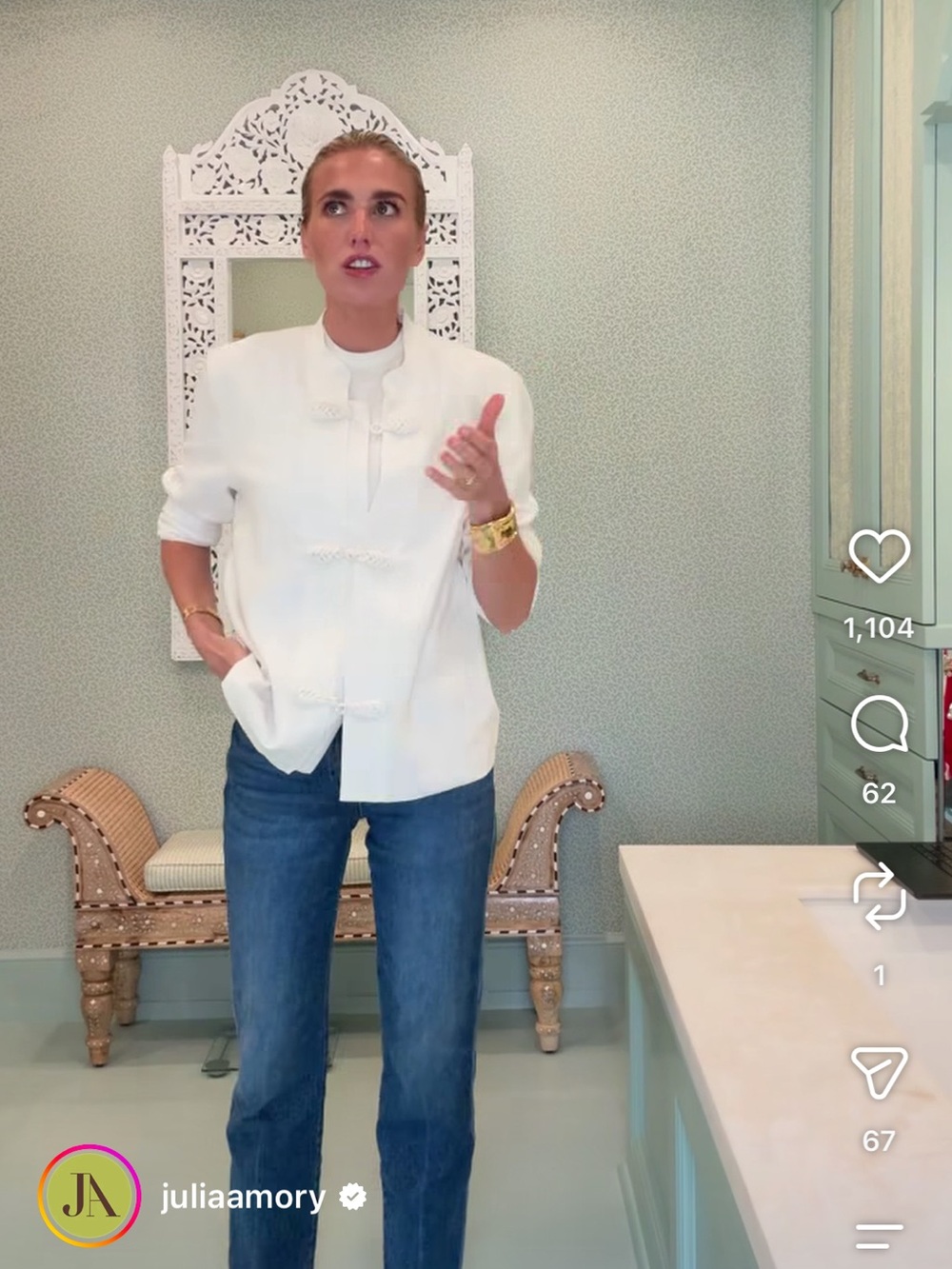Julia Amory White Linen Jacket